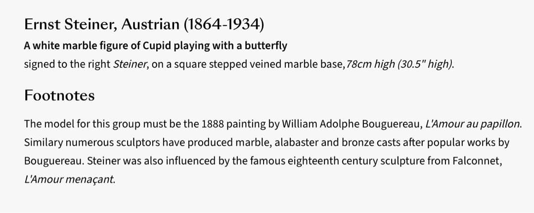 J*C様 Clement-Léopold Steiner 大理石彫刻 キューピッ