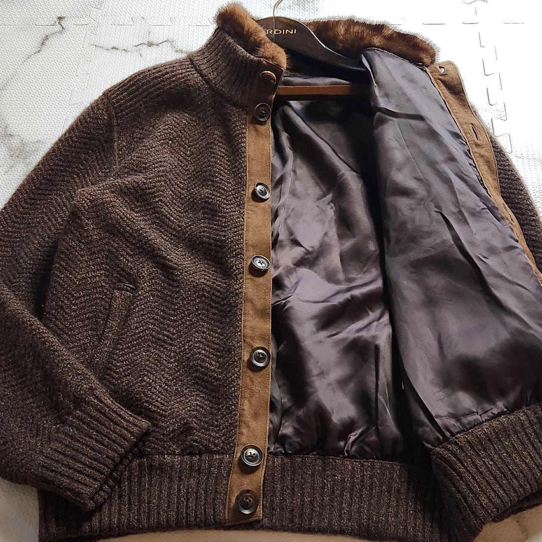 最高級✨ミンクファー ランバン ドライビングジャケット 総カシミヤ ニット