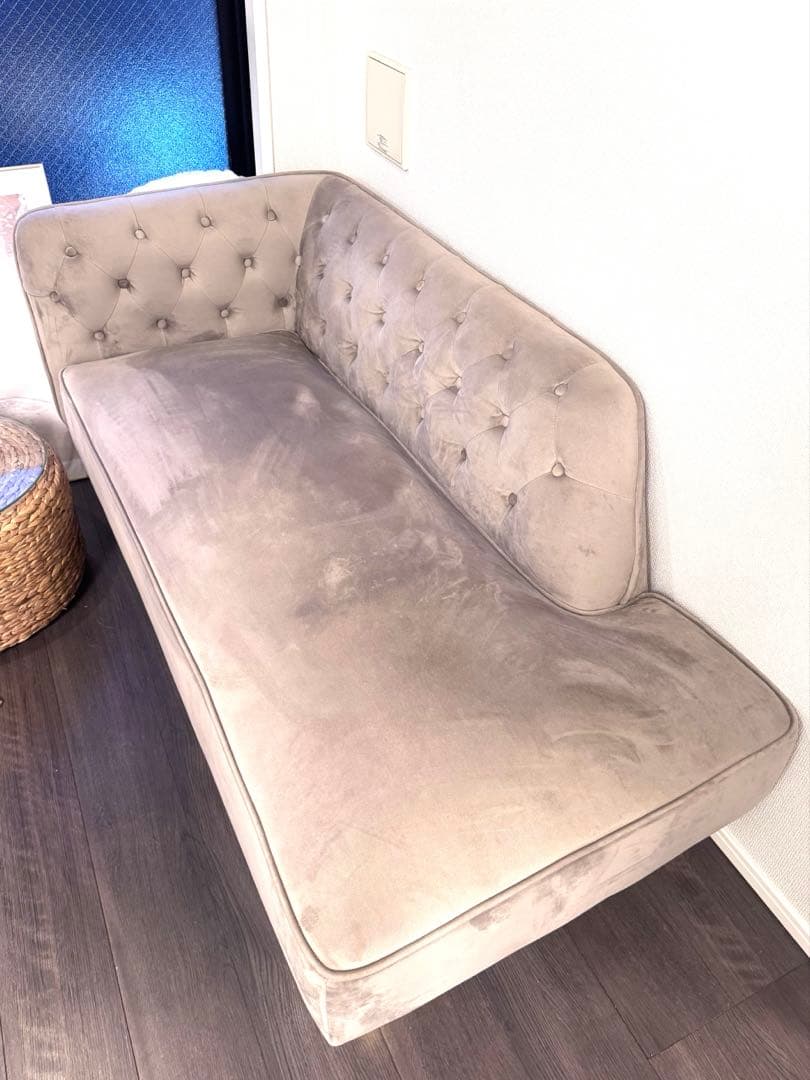 グレー ベルベット ソファ　ロウヤ　lowya 美奈子