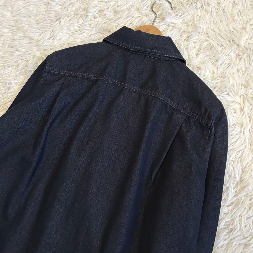 極美品✨マックスマーラ 白タグ コットン デニムシャツ イタリア製 ロゴカフス