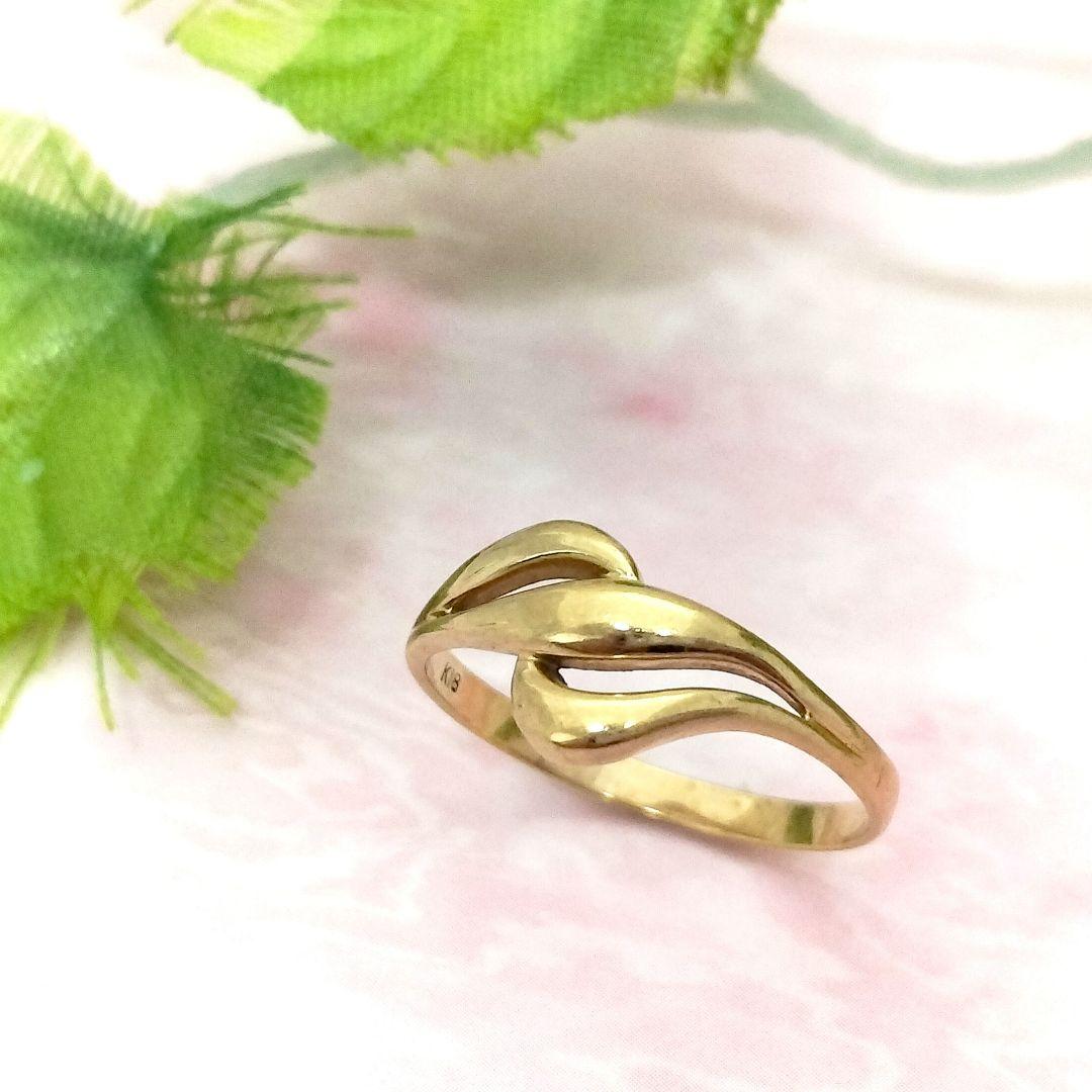 K18 透かし ファッションリング 11.5号 インデックスリング ゴールド