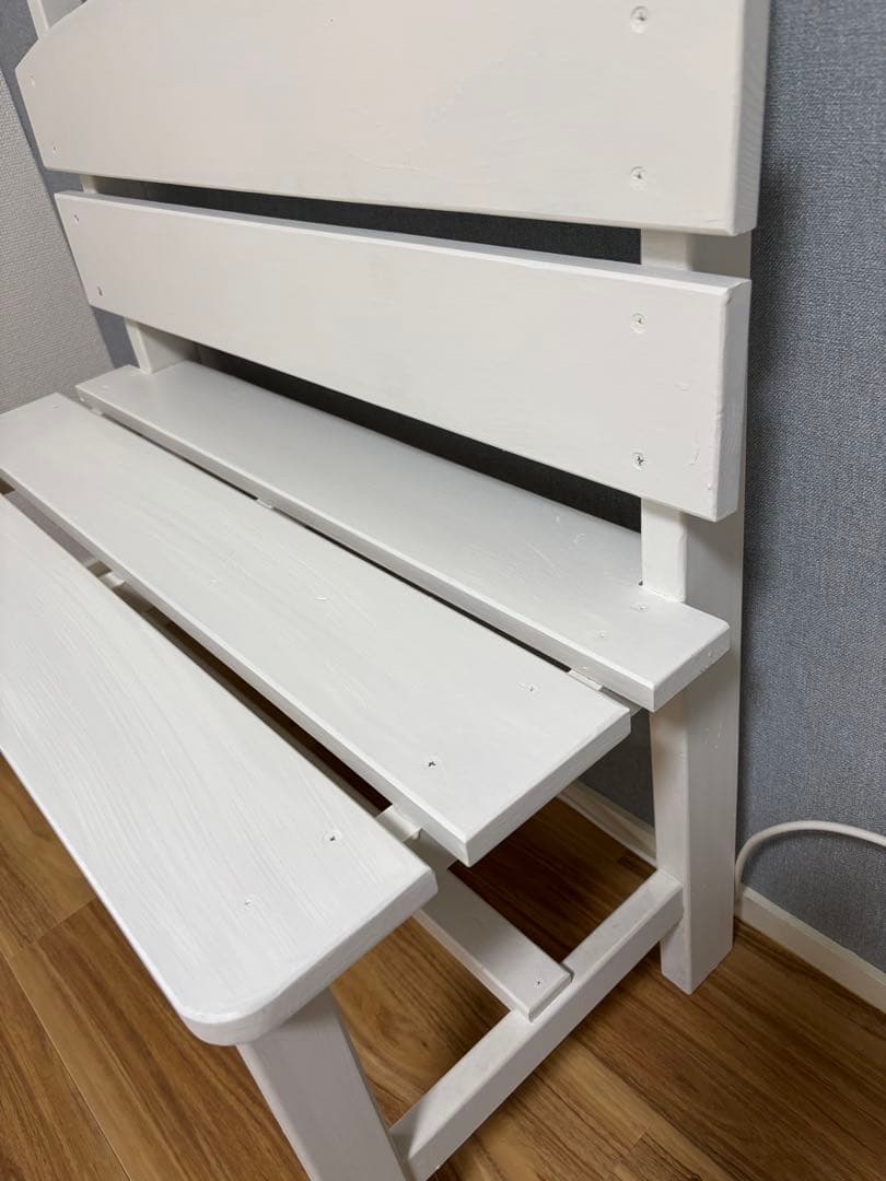 ホワイト 木製ベンチ シンプル