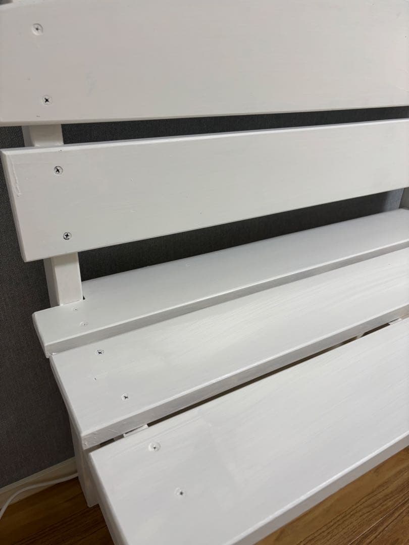 ホワイト 木製ベンチ シンプル