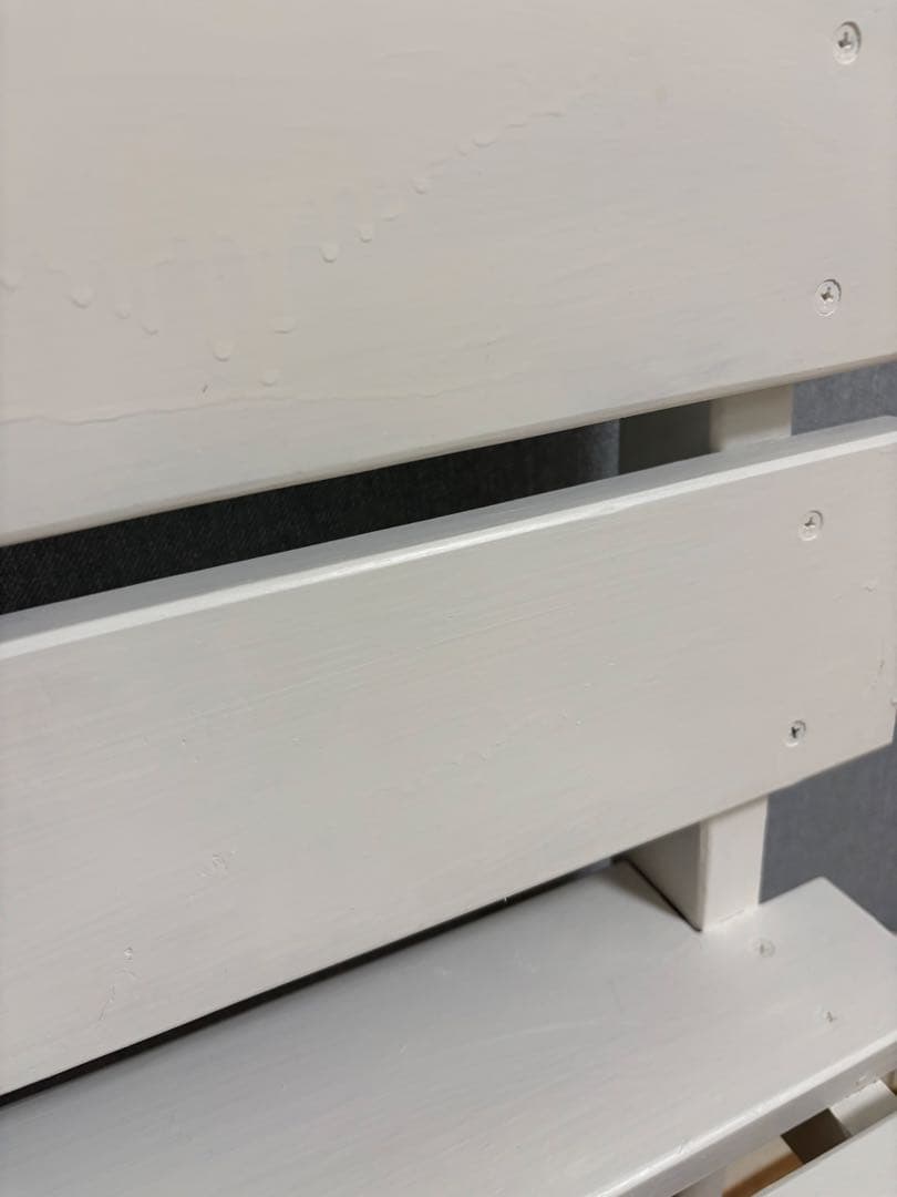 ホワイト 木製ベンチ シンプル