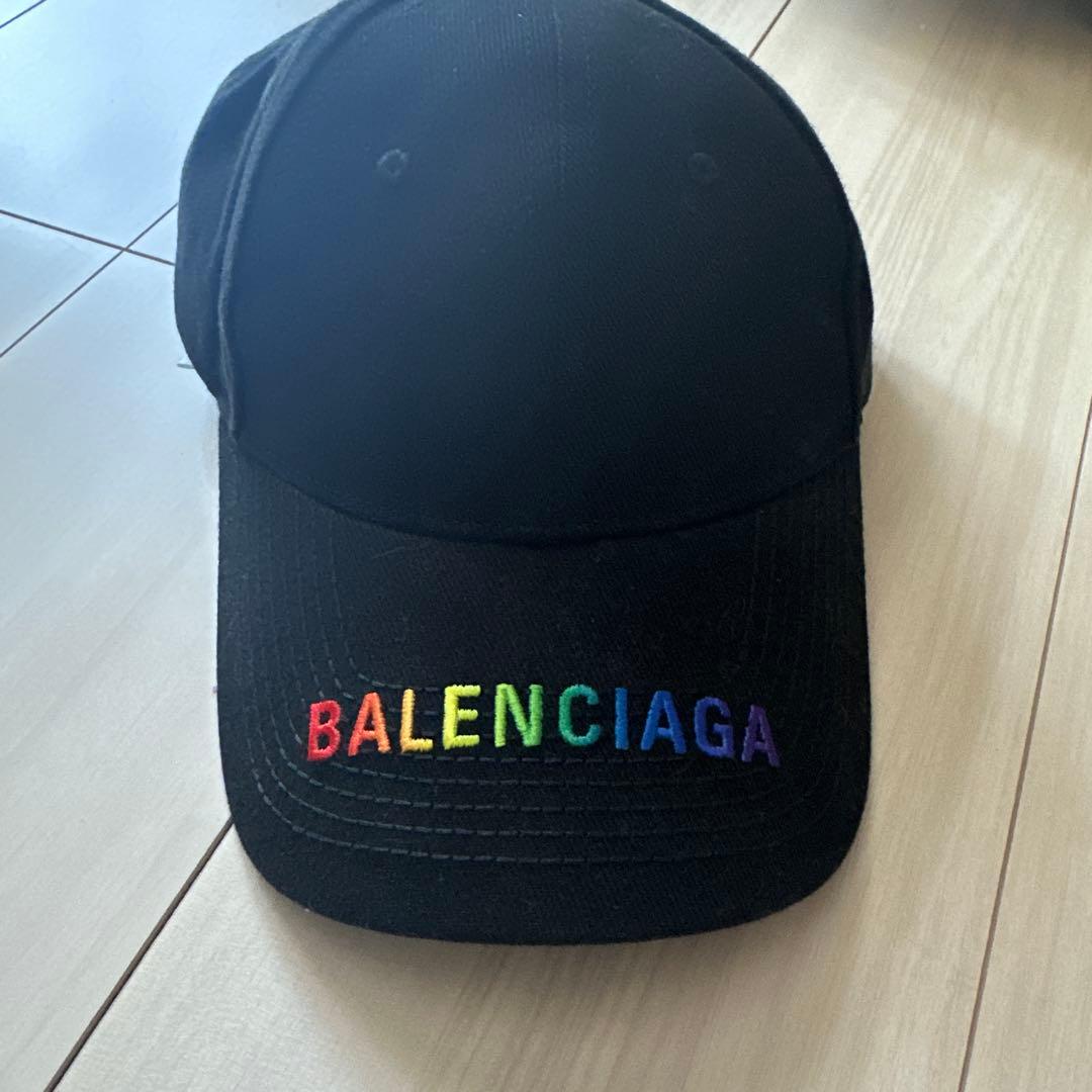 最終値下げBALENCIAGA ブラック レインボーキャップ L