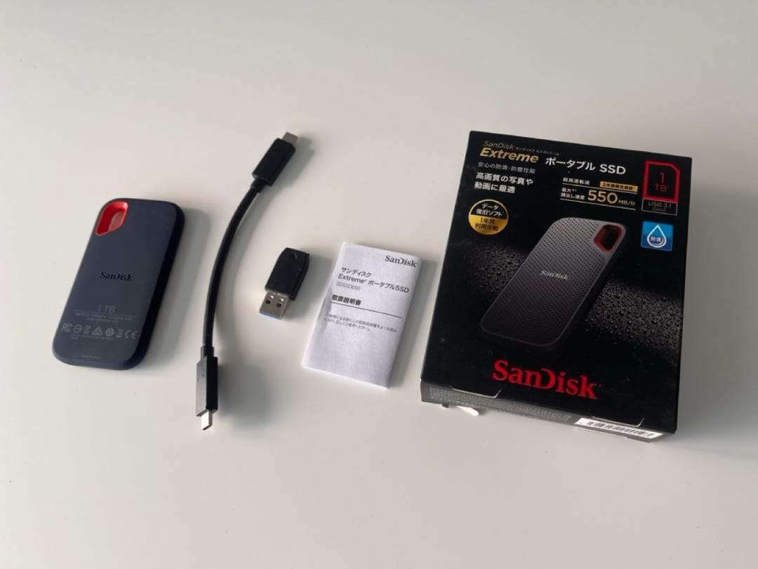 SanDisk 外付けSSD 1TB【健康度100%】Mac用初期化済