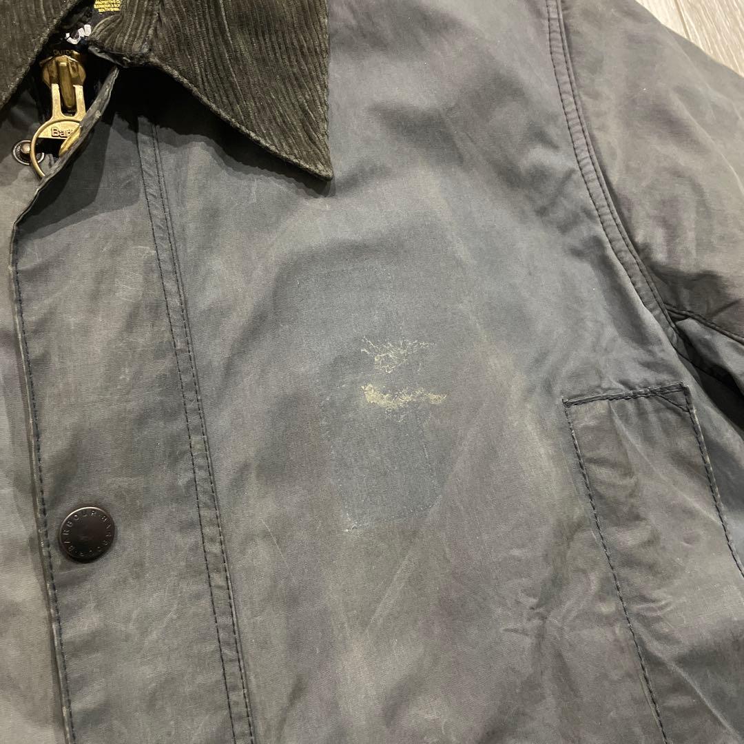 90s 英国製 barbour border オイルドジャケット ボーダー