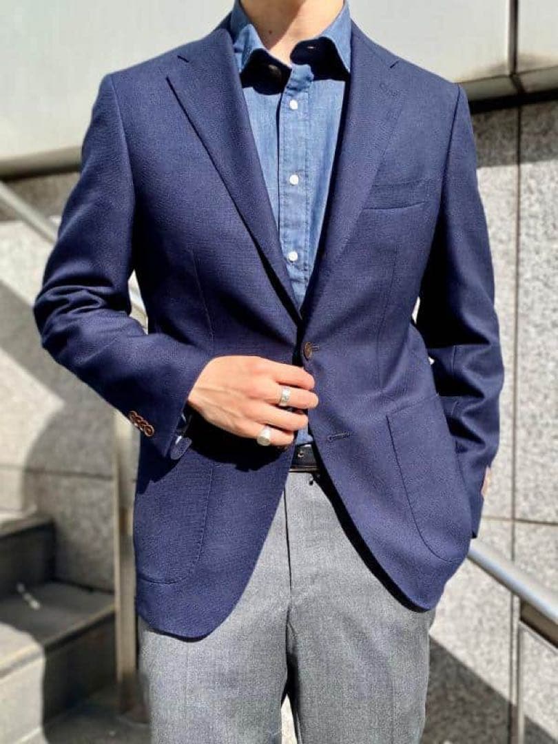 UNIVERSAL LANGUAGE CANONICO ネイビージャケット