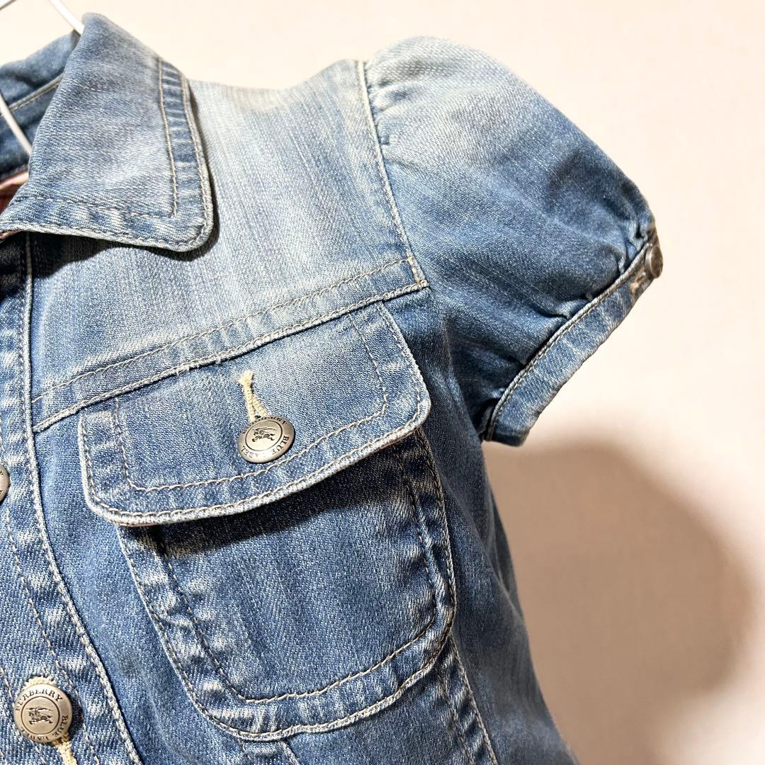 バーバリー ブルーレーベル デニムワンピース デニム ミニスカート ブルーデニム