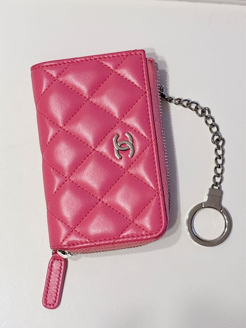 CHANEL キーケース シャネル　パース 鍵入れ ピンク ラムスキン