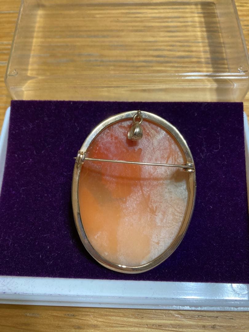 天然シェルカメオ アンティーク プローチ　ペンダント