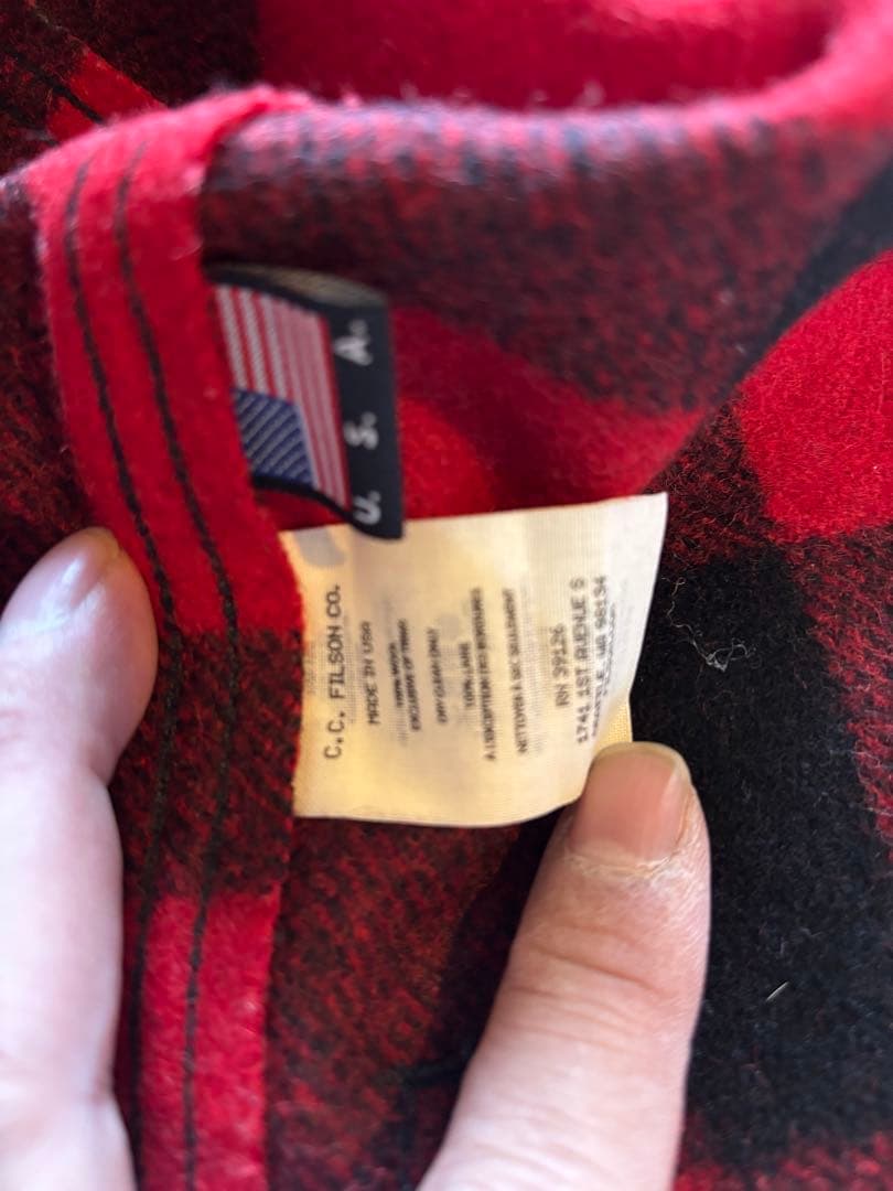 FILSON 赤・黒チェック ベスト M