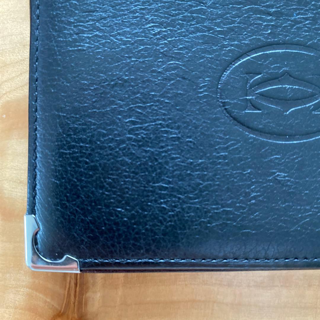 Cartier 名刺入れ 黒 レザー　カボション　cabochon