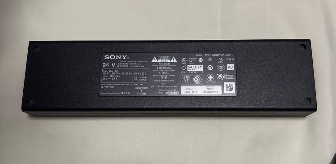 SONY ACアダプター ACDP-240E01 24V