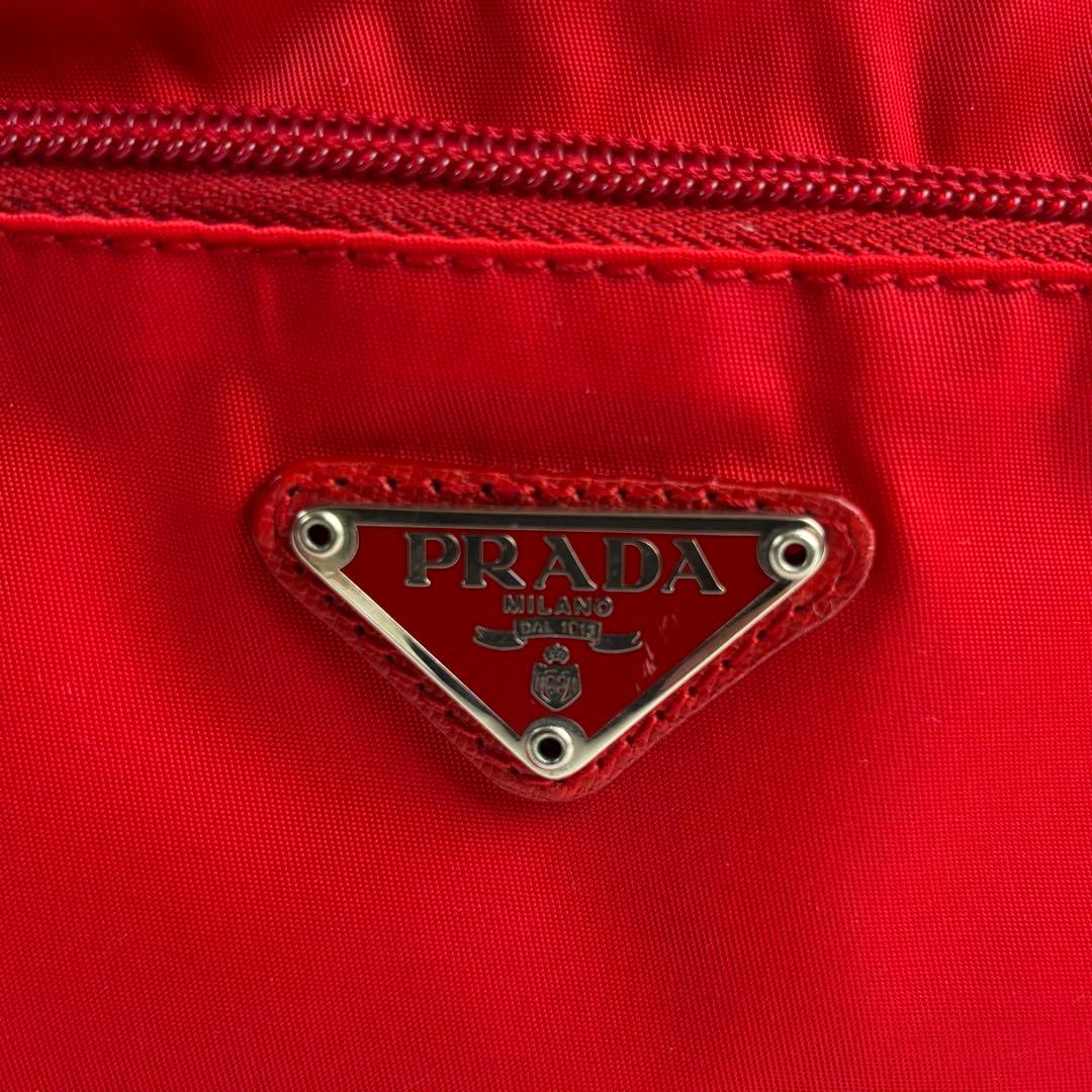 極美品 PRADA セカンドバッグ ポーチ 三角ロゴ ナイロン サフィアーノ