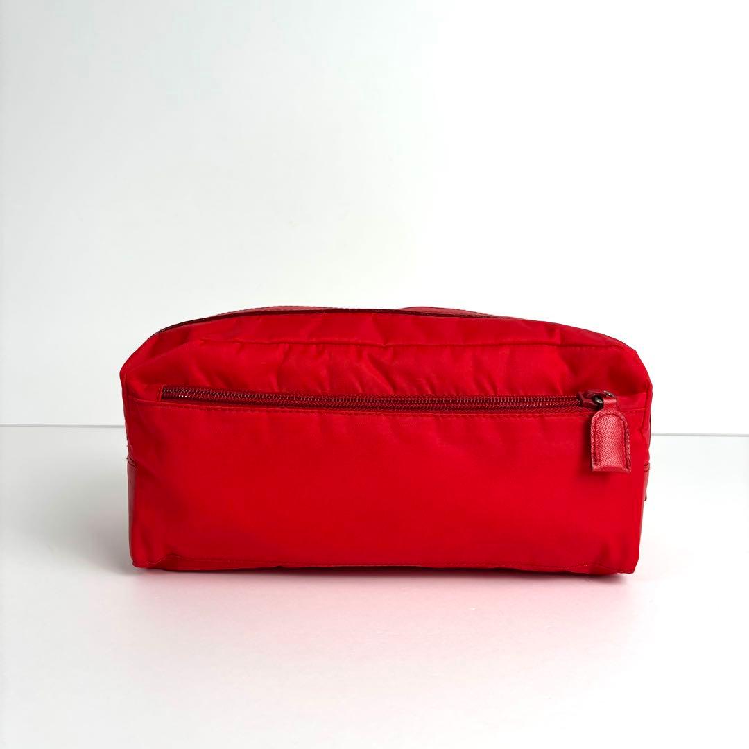 極美品 PRADA セカンドバッグ ポーチ 三角ロゴ ナイロン サフィアーノ