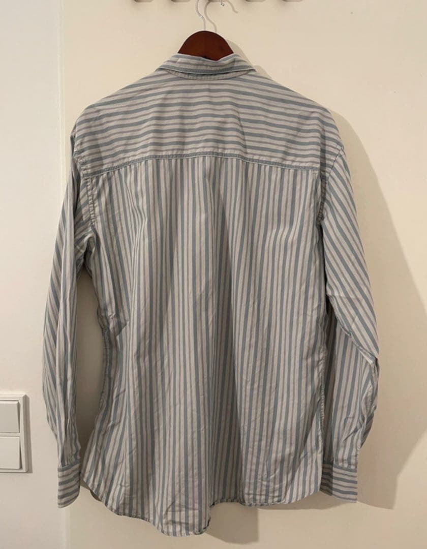 80s イタリア製　Giorgio Armani ブルーストライプ　シャツ 42