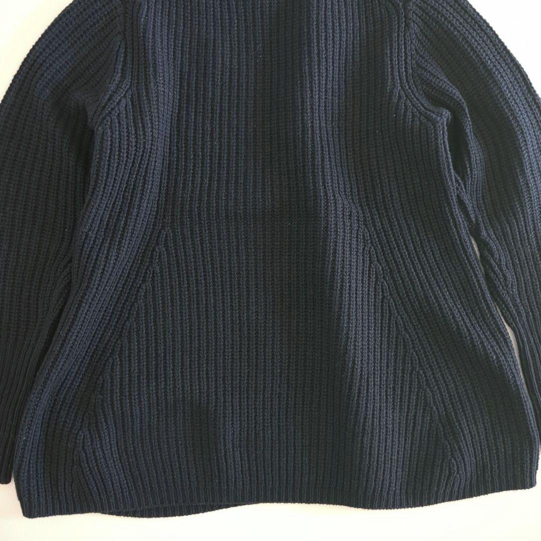 アクネステュディオズ ニット 羊毛100% ローゲージ ペプラム Aライン 紺