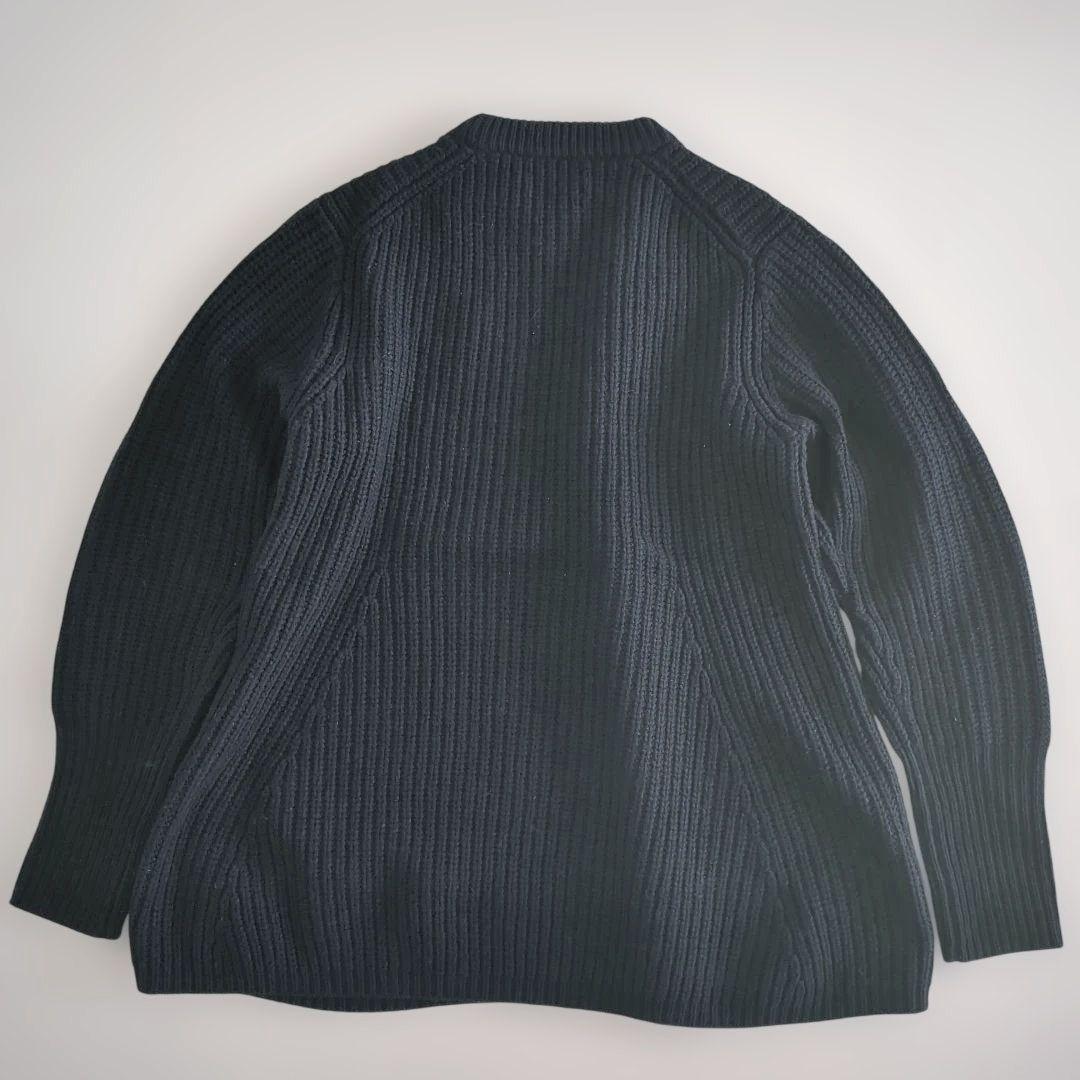 アクネステュディオズ ニット 羊毛100% ローゲージ ペプラム Aライン 紺