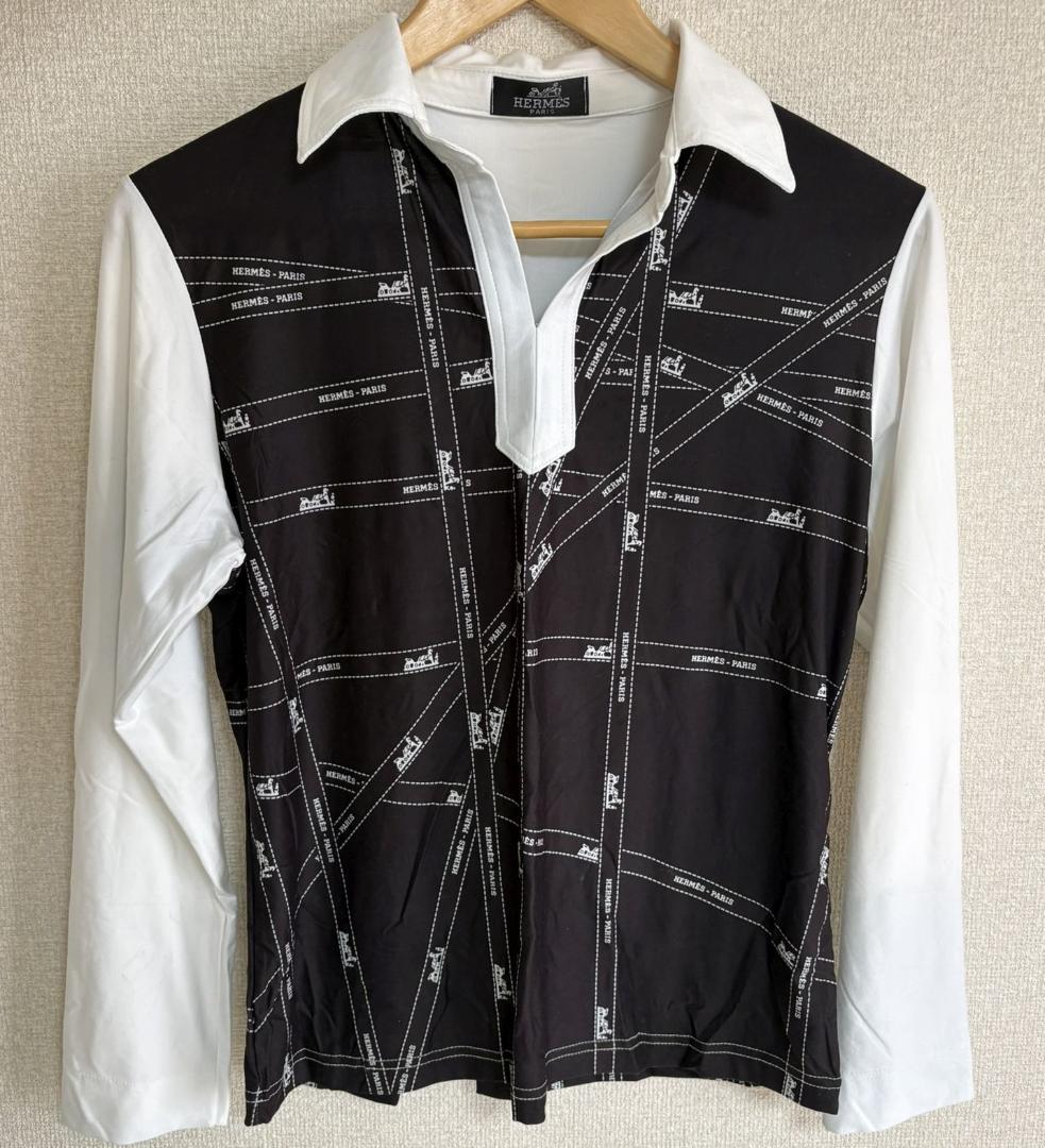 【レア美品】HERMES マルジェラ期 長袖シャツ ポリエステル　フランス製