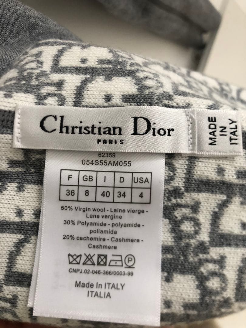 Dior ディオール　ニットセーター　グレー　フーディ　綺麗　両面