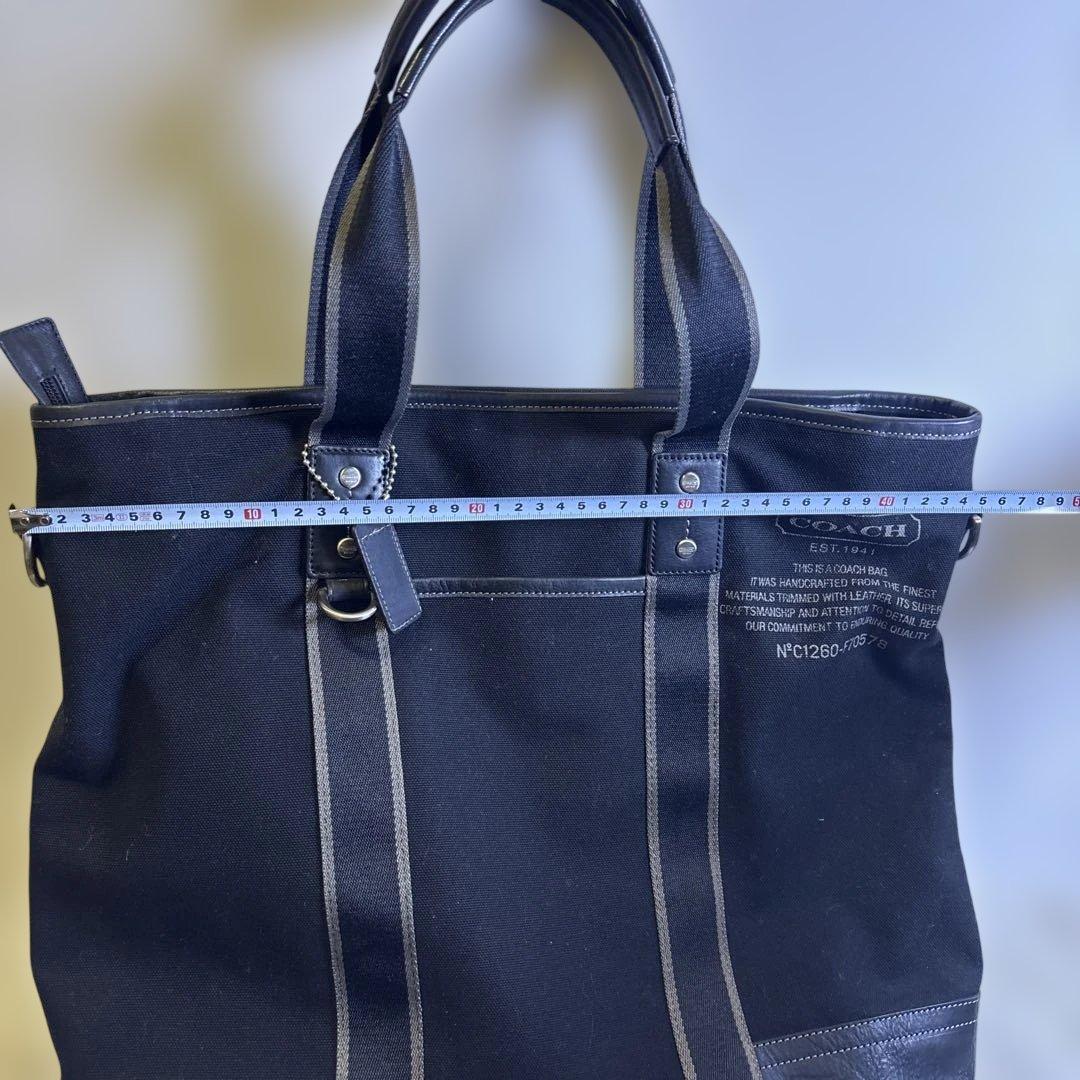【良品】COACH コーチ　ブラック トートバッグ NFC1260-F70578
