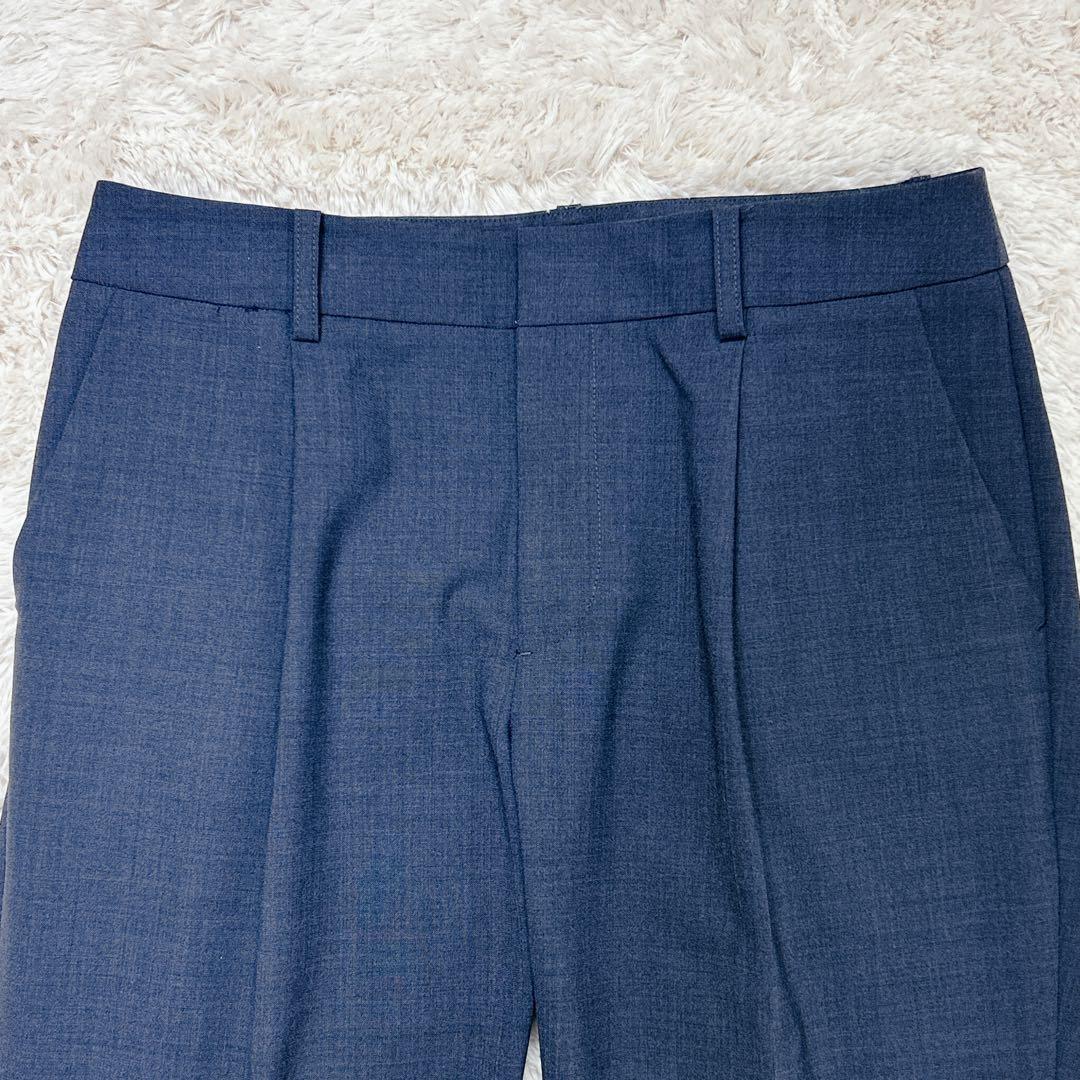 【美品】グリーンレーベルリラクシング ネイビー スーツ ノーカラー パンツ M