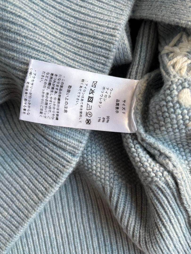 美品flower hand embroidery v-neck cardigan