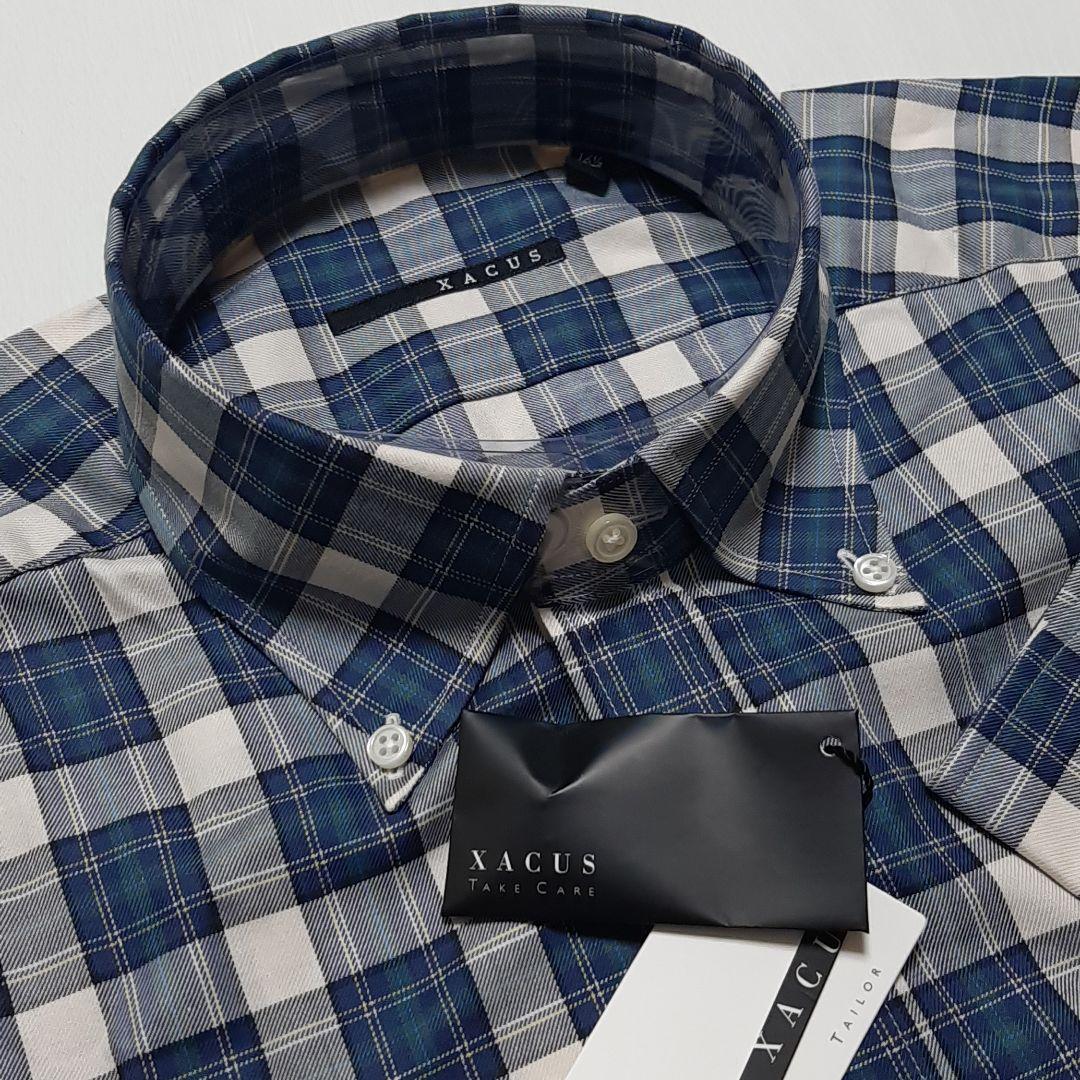 未使用 イタリア製 XACUS ザッカス カジュアル 長袖 ボタンダウン シャツ