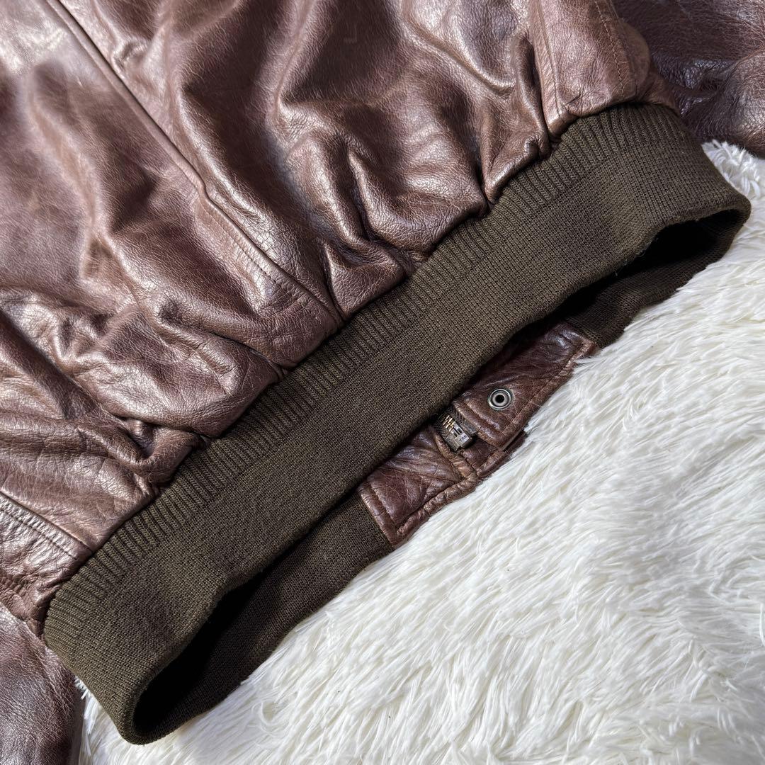 【90s】FREEDOM A-2フライトジャケット 牛革 ワッペン トップガン