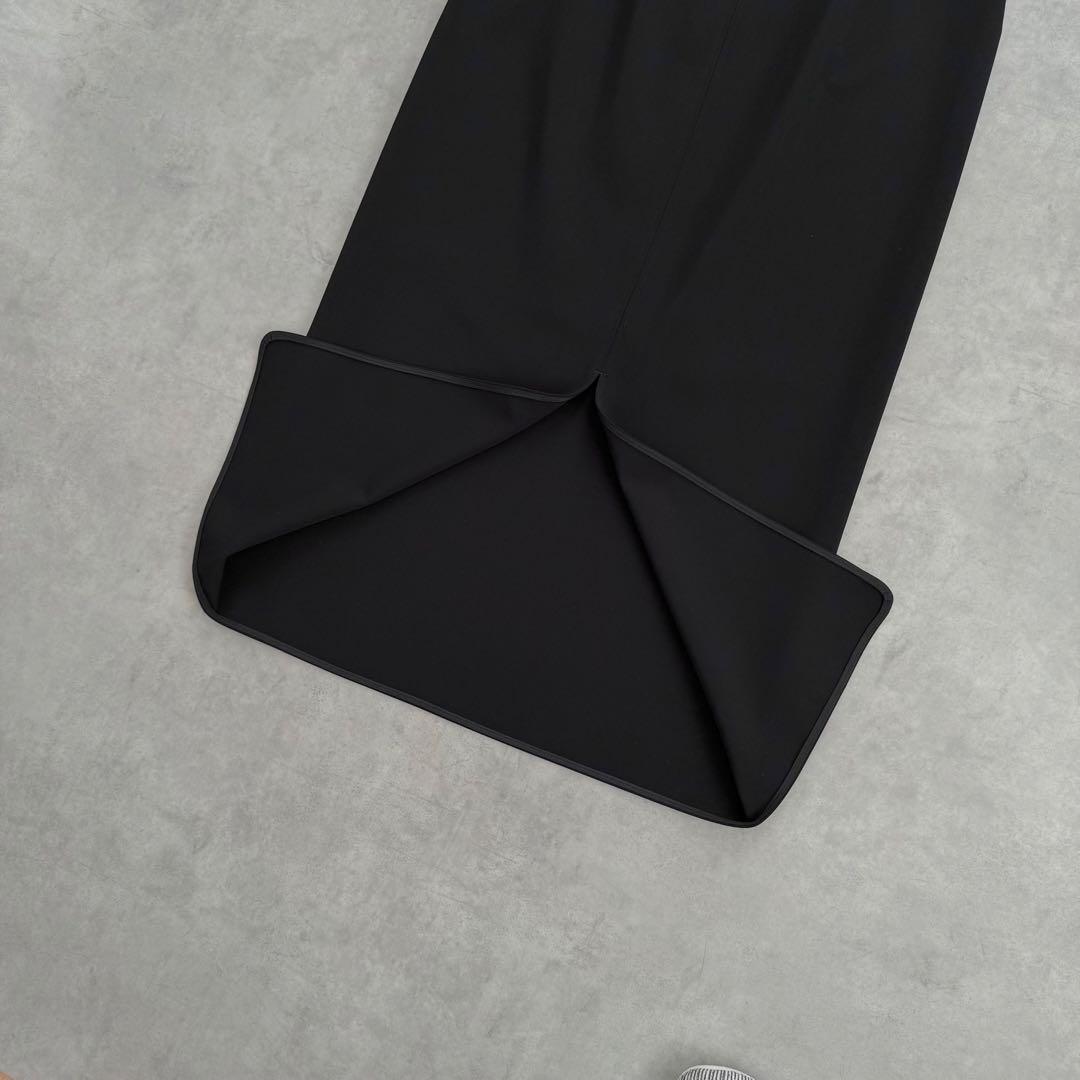 awi NOBLE ジャージーライクカラータイトスカート 40 黒 ロング