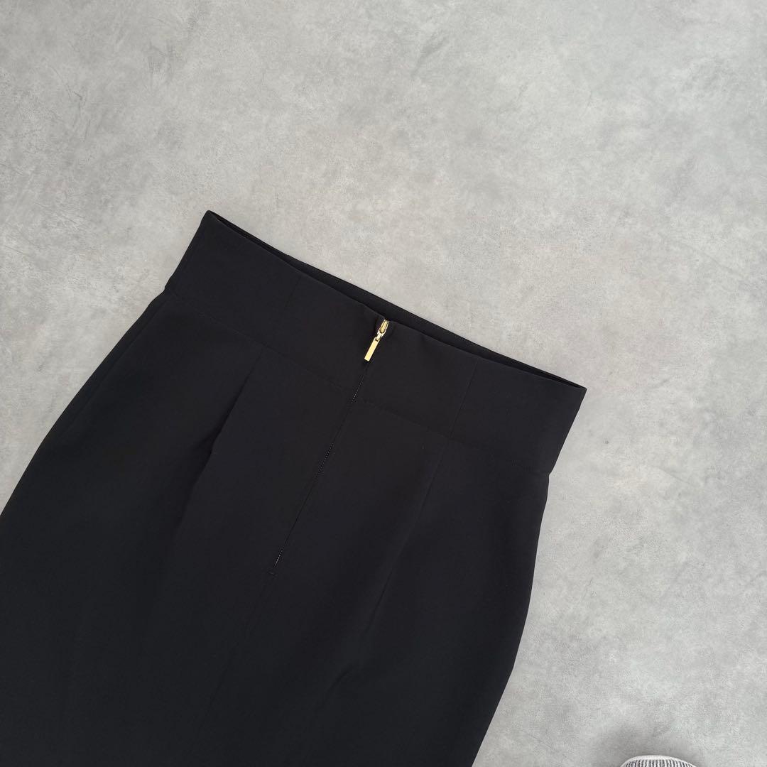 awi NOBLE ジャージーライクカラータイトスカート 40 黒 ロング