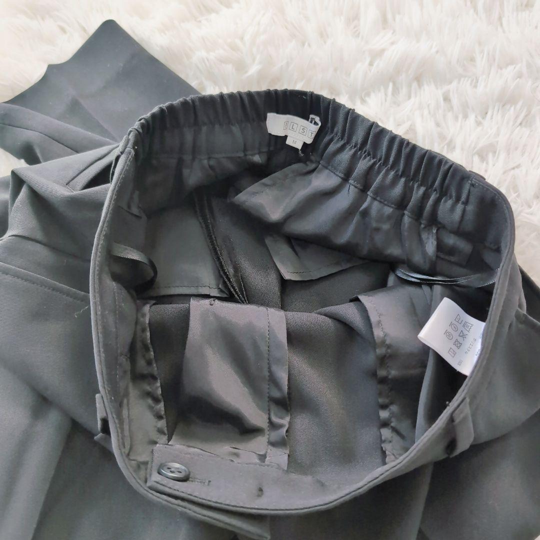 ✨️美品✨️ノーカラー　パンツスーツ　セットアップ　黒　M　プラステ　洗える