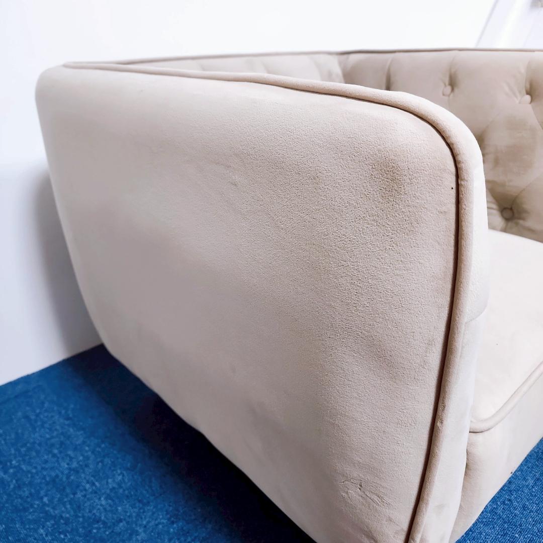 【高級】ⅬOWYA ロウヤ 1人掛けソファ ベルベット調　エレガント グレー