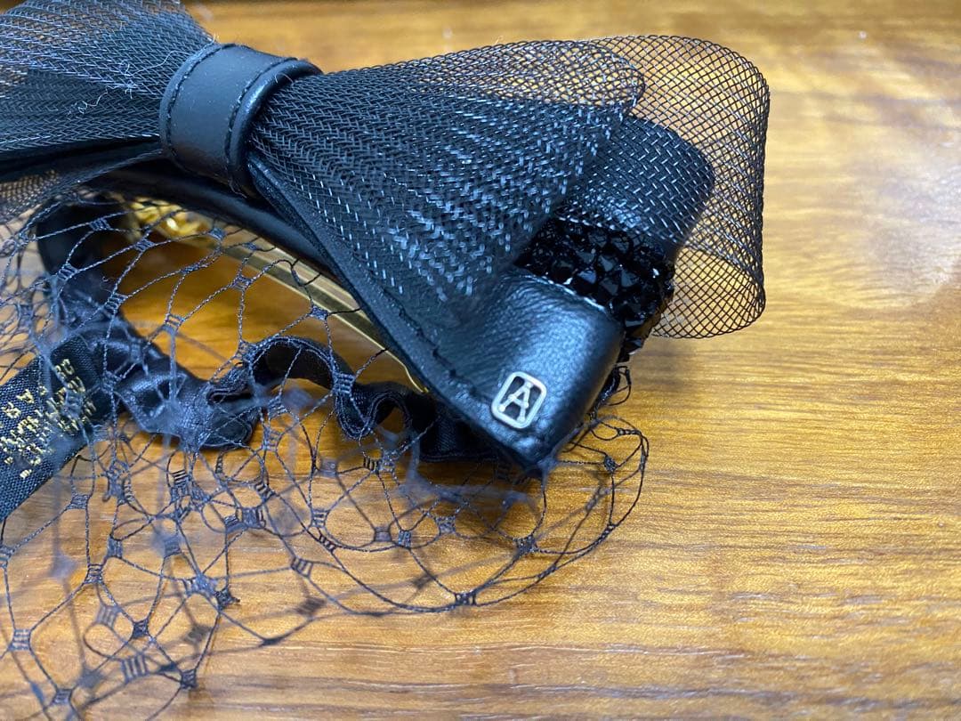 アレクサンドル パリ お団子ネット黒リボンバレッタ