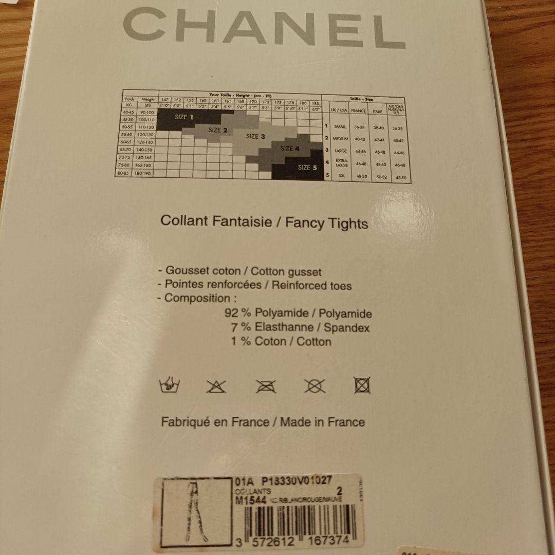 CHANELロゴプリントタイツ　サイズ　2　タグなし