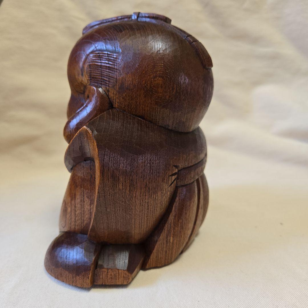 木彫 欅 福助像(大) 縁起物 招福