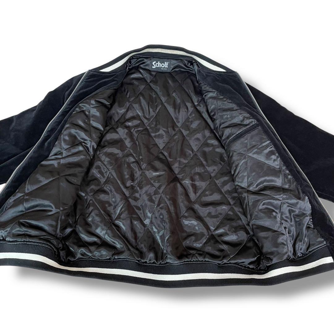 激レア ショット スカジャン スーベニアジャケット別珍 ベロア ベルベット XL