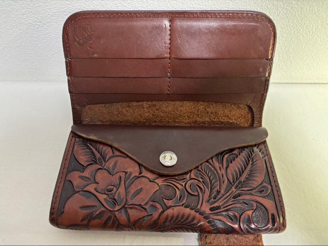 ALZUNI 長財布 バイカーズウォレット ブラウン メンズ アルズニ 中古