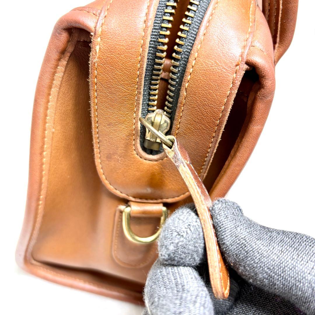 美品 coach old coach 2way ショルダーバッグ ボストン 茶