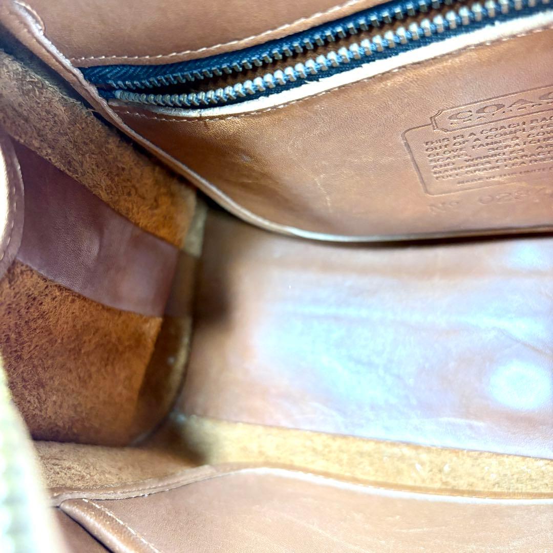 美品 coach old coach 2way ショルダーバッグ ボストン 茶