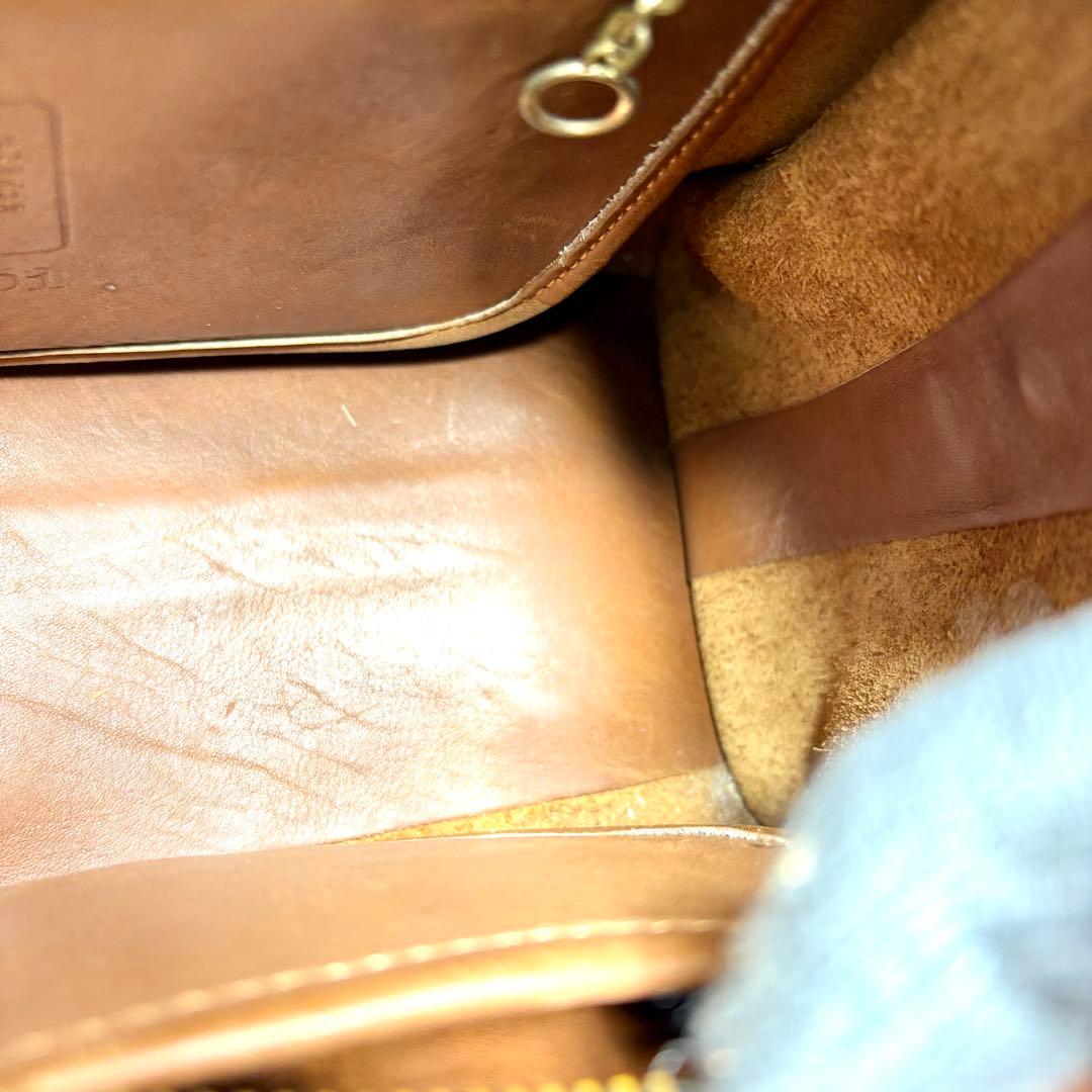 美品 coach old coach 2way ショルダーバッグ ボストン 茶