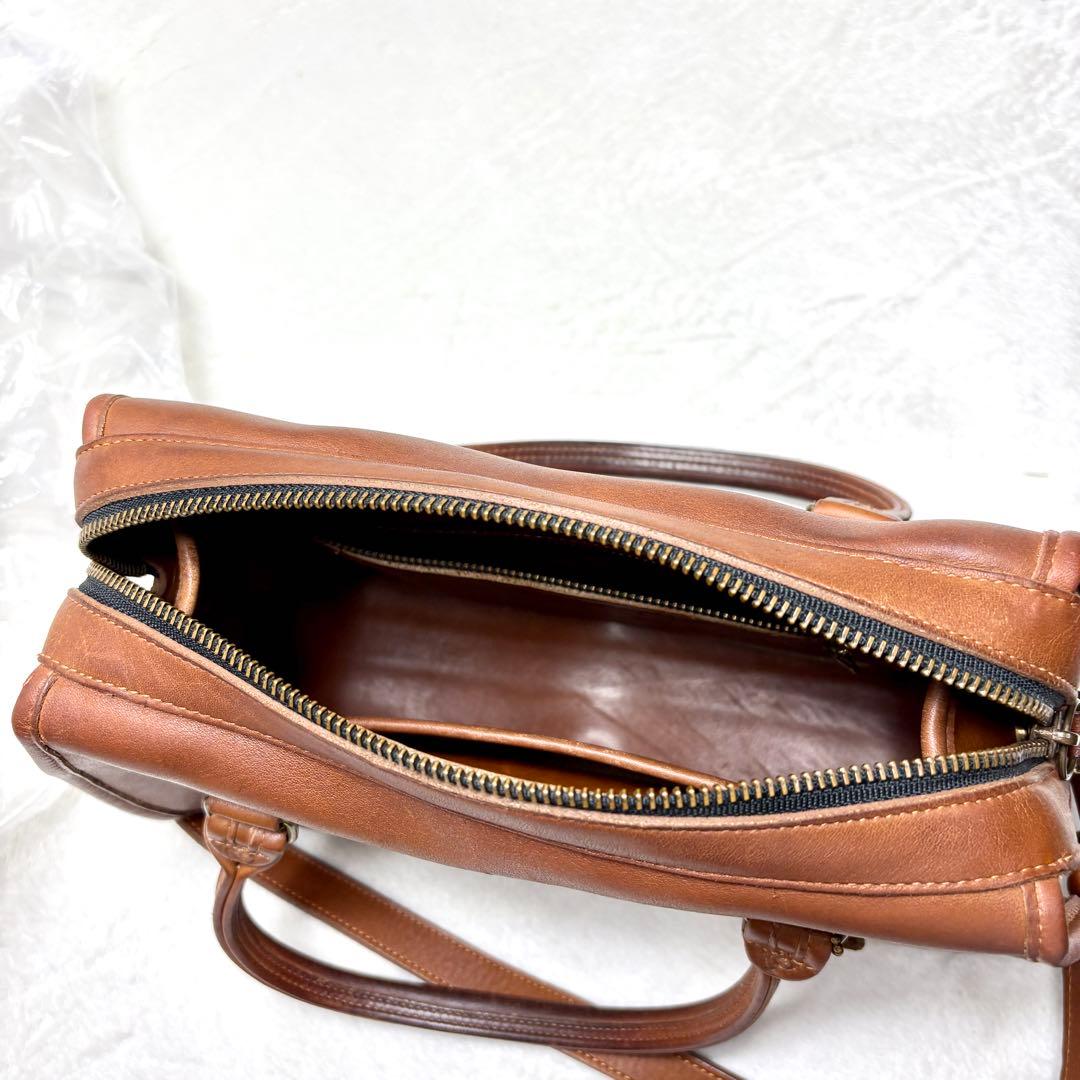 美品 coach old coach 2way ショルダーバッグ ボストン 茶