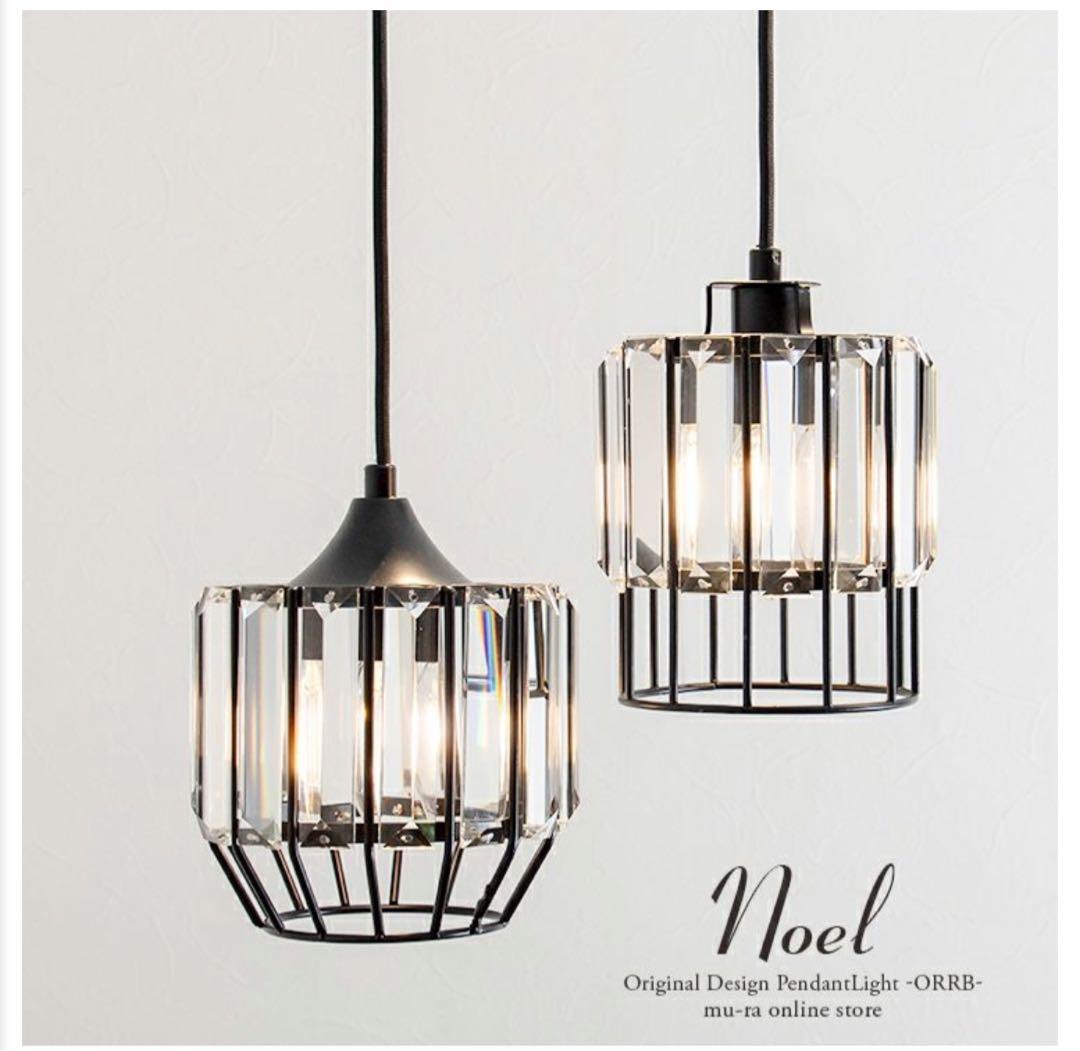 美品 アイアンとベベルドグラス ペンダントライト Noel (ノエル) 3個