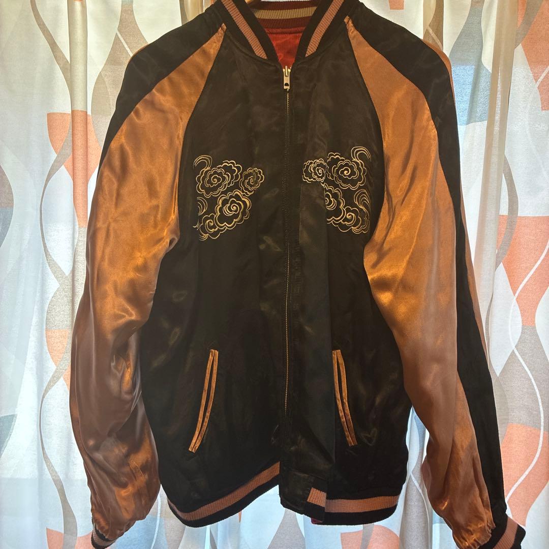 百花繚乱　風神雷神　リバーシブル　スカジャン　L