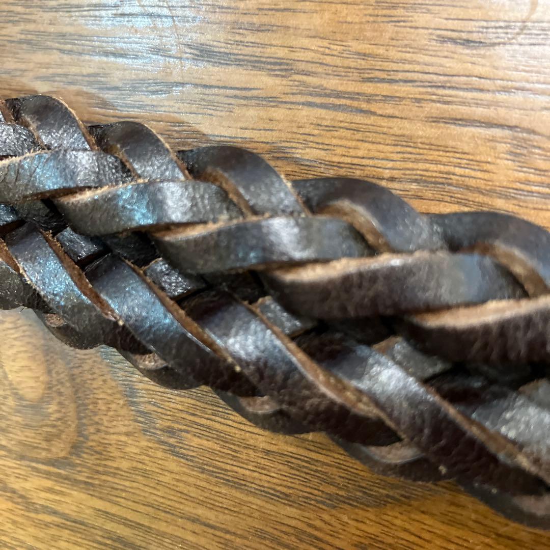 パ*ン様 WHITEHOUSE COX レザー編み込みベルト