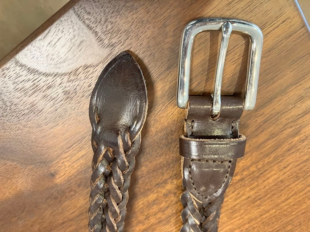 パ*ン様 WHITEHOUSE COX レザー編み込みベルト