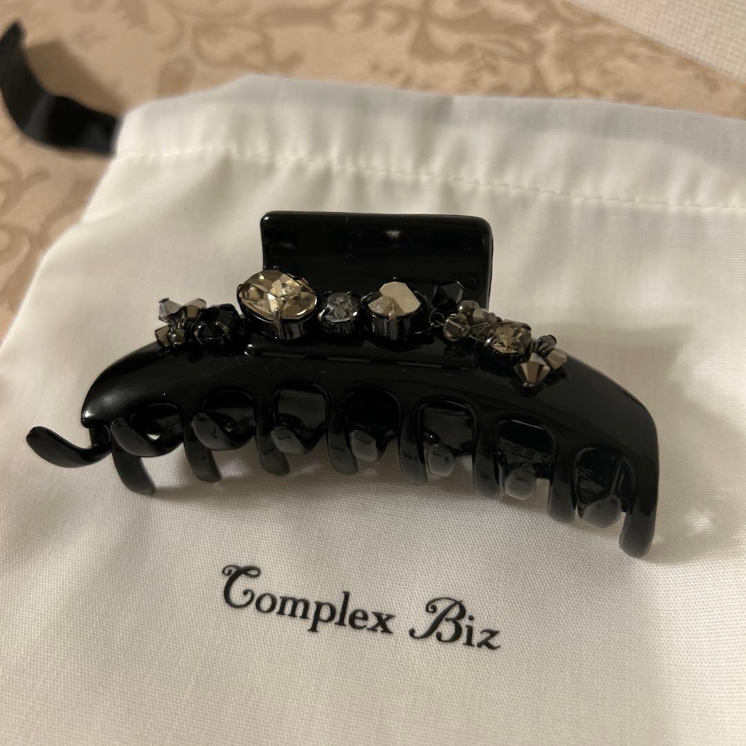 Complex Biz ストーン付き黒ヘアクリップ