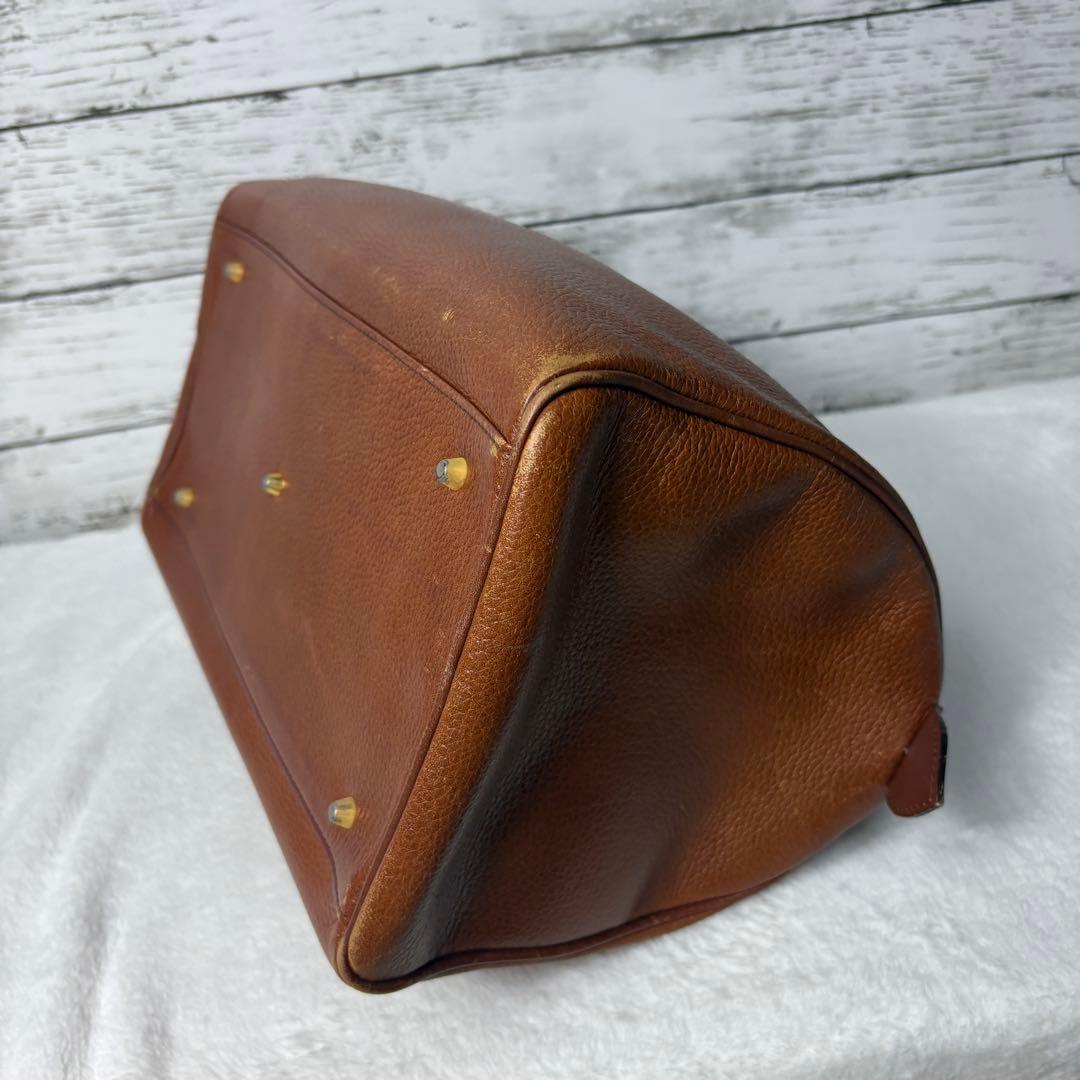 美品　希少　Burberrysバーバーリー ミニボストンバッグ　レザー　ブラウン