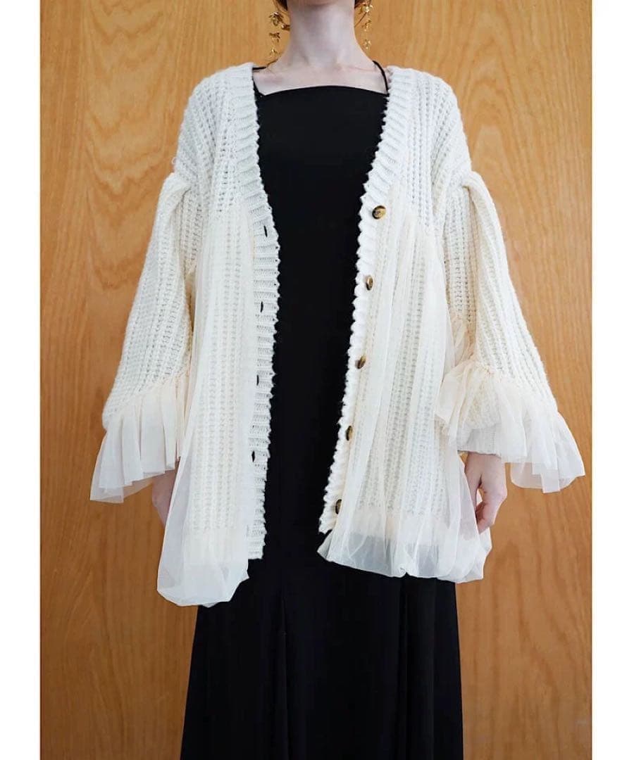 トップス Acka tulle knit cardigan